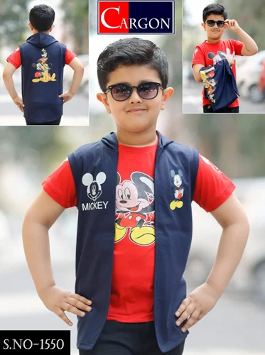 Boy Red T Shirt With Jacket