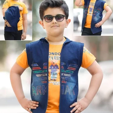 Boys Yellow T Shirt With Jacket