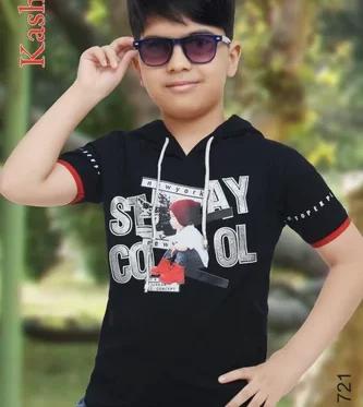 Kids Collar Neck Printed T Shirt