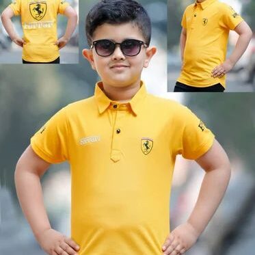 Boys Yellow Collar T Shirt