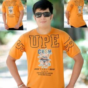 Boys Yellow Printed T Shirt