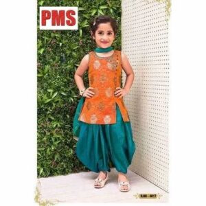 Girls Orange and Green Suits