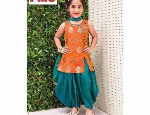Girls Orange and Green Suits