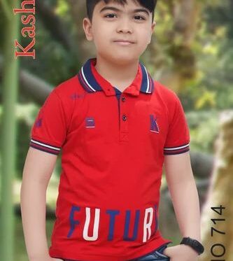 Kids Collar Neck Printed T Shirt
