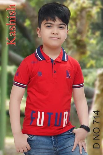 Kids Collar Neck Printed T Shirt