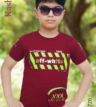 Kids Round Neck Printed Half T Shirt