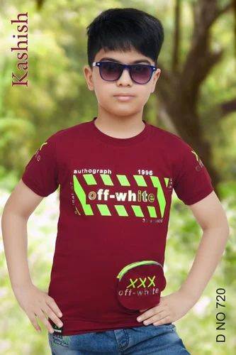 Kids Round Neck Printed Half T Shirt