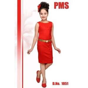 Red Girls Western Dress